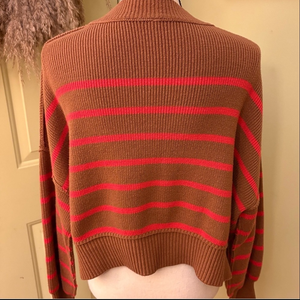 NWOT FREE PEOPLE Easy Street Stripe Crop Pullover size S - Picture 6 of 12